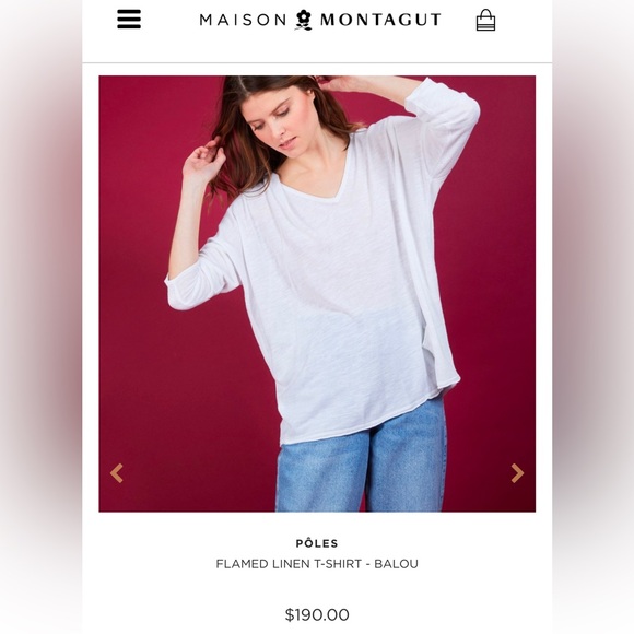 Poles Maison Montagut linen tshirt - Picture 2 of 4